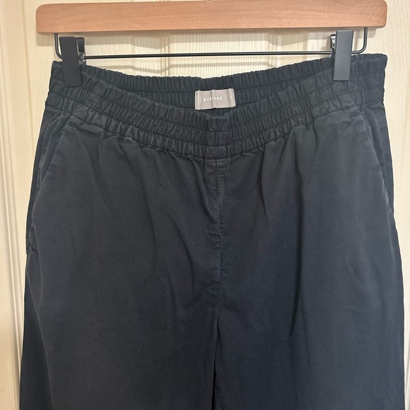 Everlane Black Pull On Tapered Pants Elastic Waist Minimalist Size 4 - Picture 3 of 7